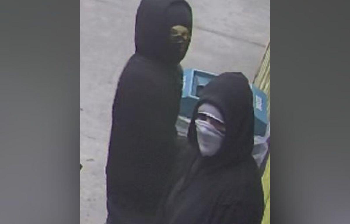 Surveillance footage of two people in masks that deputies say burglarized a gas station