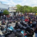Motorcycles line Main Street in historic Leesburg for Bikefest 2024 on Saturday, April 27, 2024.
