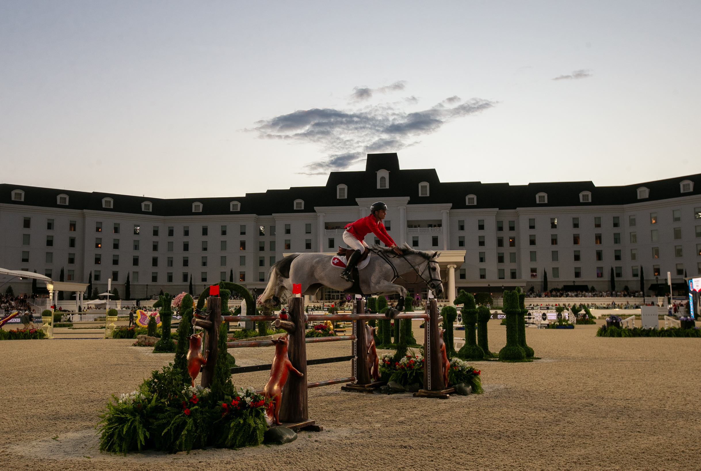 Uri Mansur jumps during the second round of the Longines League of Nations at the World Equestrian Center in Ocala, FL, on Saturday, March 23, 2024.