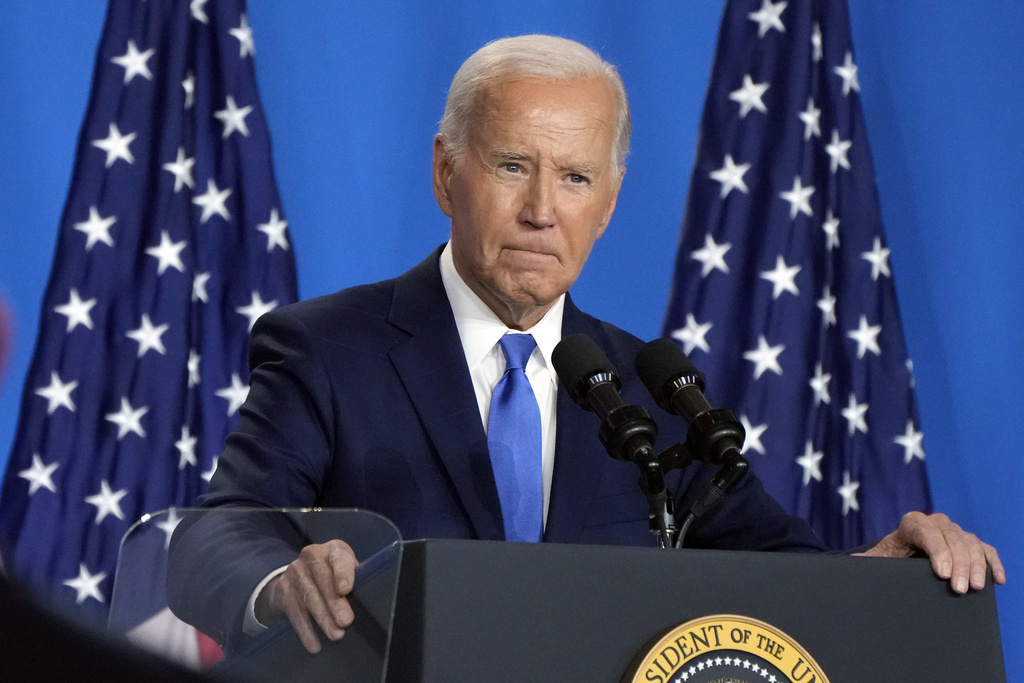 President Joe Biden speaks at a news conference July 11, 2024, in Washington.