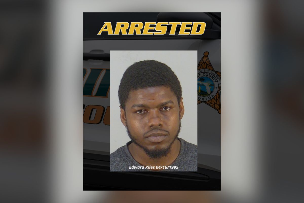 Image shows Lake County Sheriff's Office booking photo of 29-year-old Edward Riles.