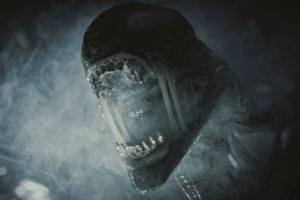 This image released by 20th Century Studios shows Xenomorph in a scene from "Alien: Romulus."