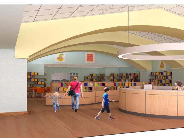 A rendering of the Children's Library expansion.