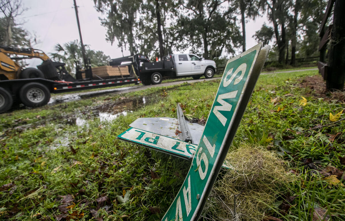 Hurricane Milton blew through Shady Road Ranches in Southwest Ocala, FL on Thursday, October 10, 2024. While the path of Milton shifted a little farther south, Marion county had plenty of trees down across roads and powerlines down.
