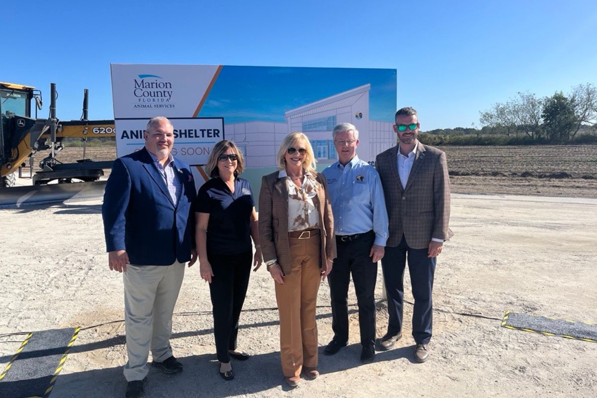 Marion County Commissioners break ground on the new Marion County Animal Shelter, set to open in December 2025. The project is a collaborative effort among multiple departments to enhance animal care and accommodate future growth.