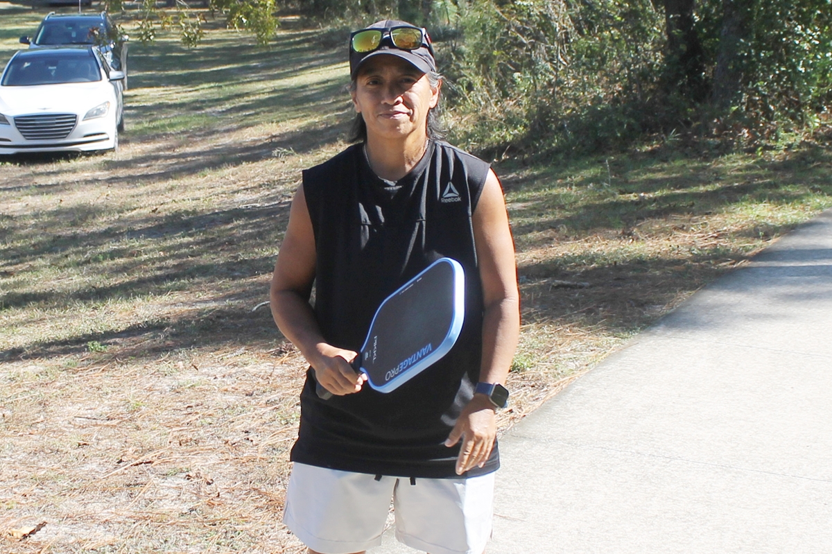 Photo of Ocala pickleball player Ursula Cui at Cohadjoe Park in Ocala.