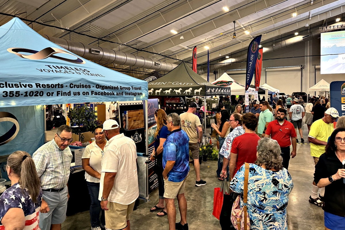 Photo of expo with horse-related items.