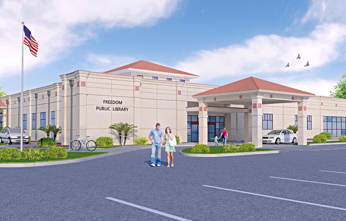 This is an artist's rendering of what Freedom Public Library will look like when the expansion is complete.