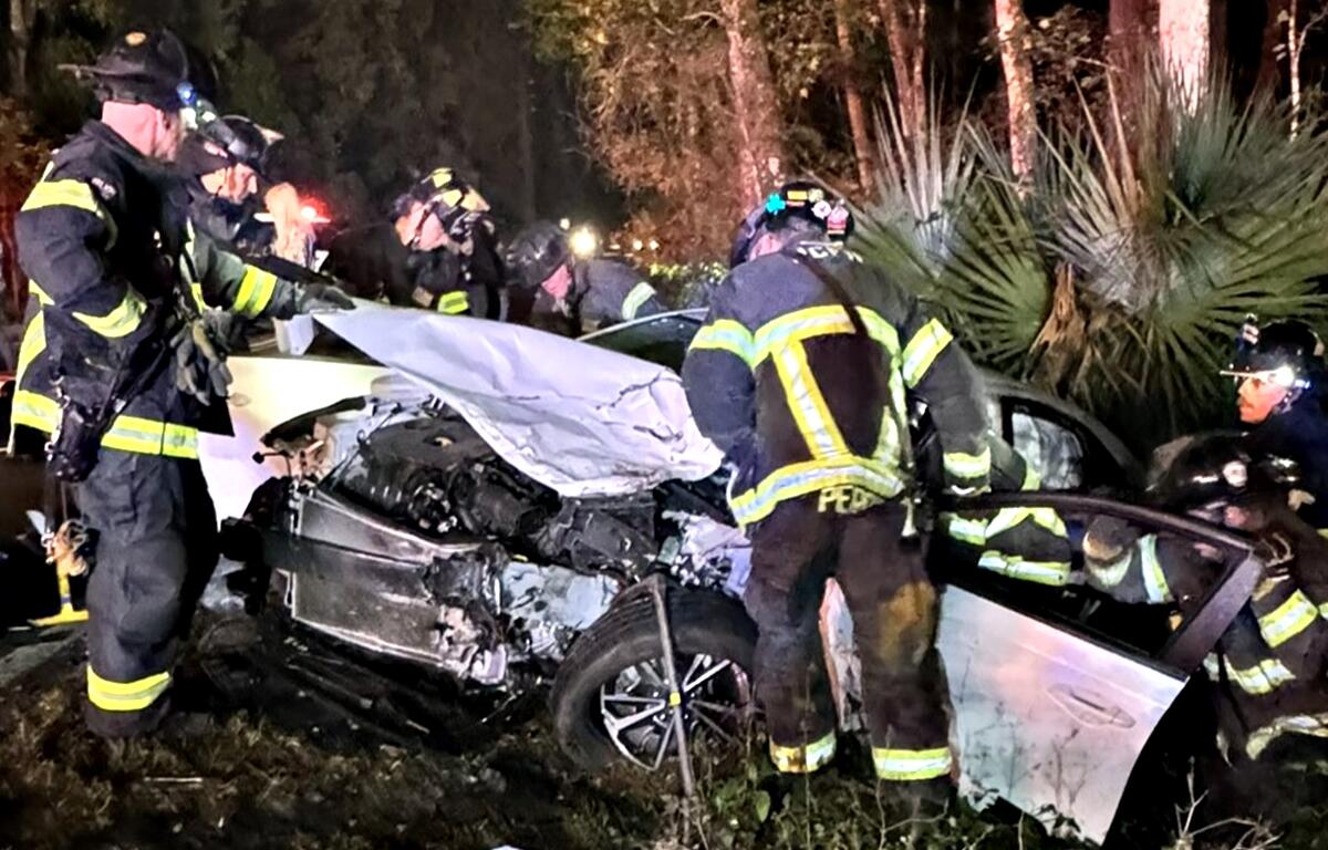 Firefighters were able to free both drivers.
