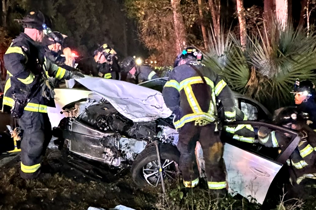 Firefighters were able to free both drivers.