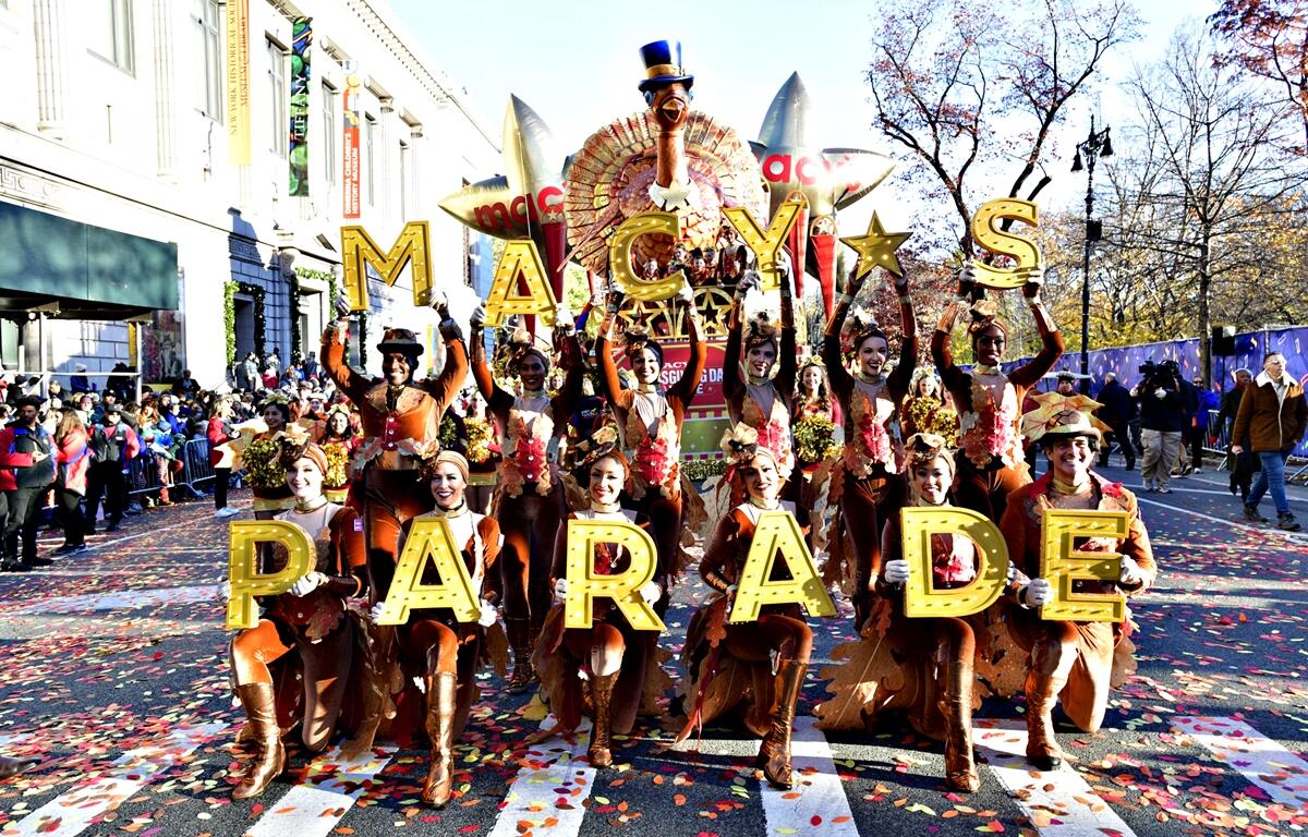 Starting line at the 97th Macy's Thanksgiving Day Parade in New York City.