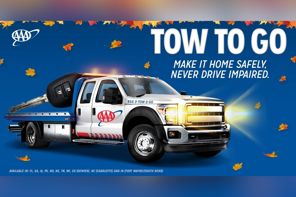 AAA’s Tow to Go program provides a safe ride for impaired drivers and their vehicles during the busy Thanksgiving holiday weekend, helping to prevent accidents and save lives.