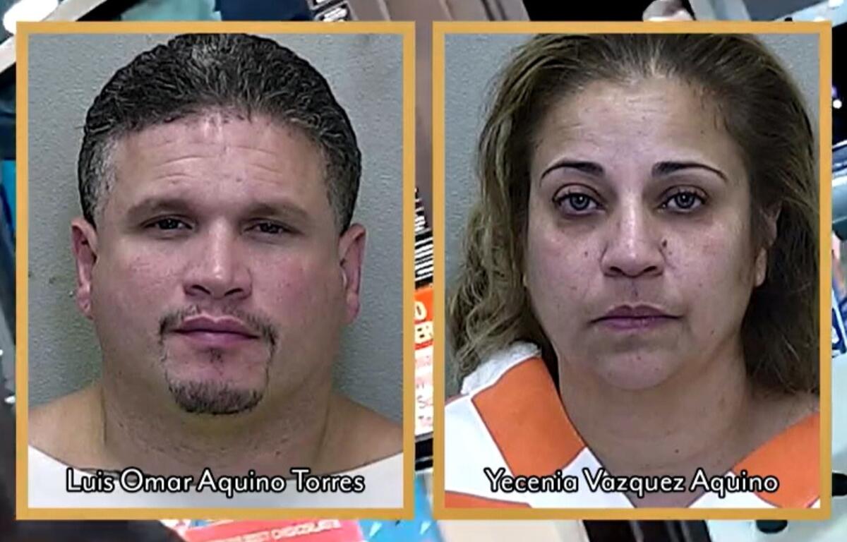 Luis Omar Aquino Torres, 42, and Yecenia Ivette Vazquez Aquino, 48, were arrested for multiple car burglaries, thefts, and credit card frauds.