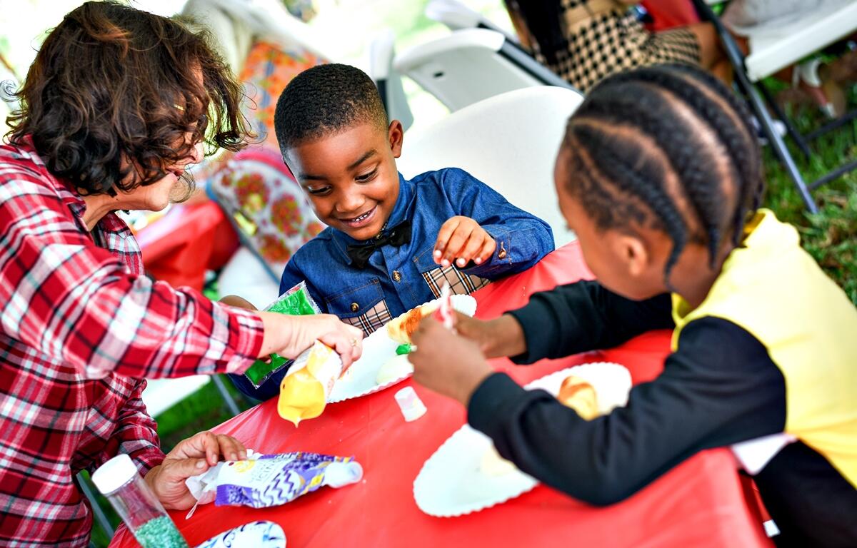 Kids participate in crafts and games at A Better Christmas Gathering.