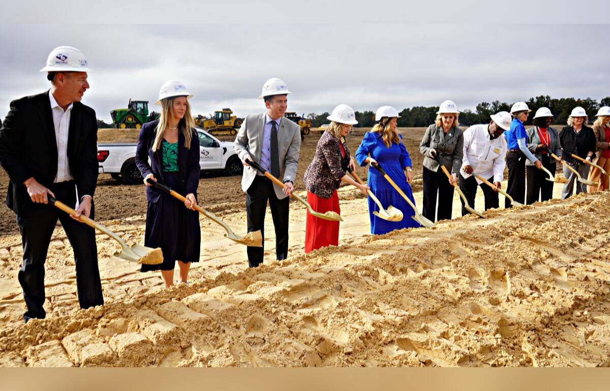 The first shovelful is made at the official groundbreaking of Marion County's latest high school.