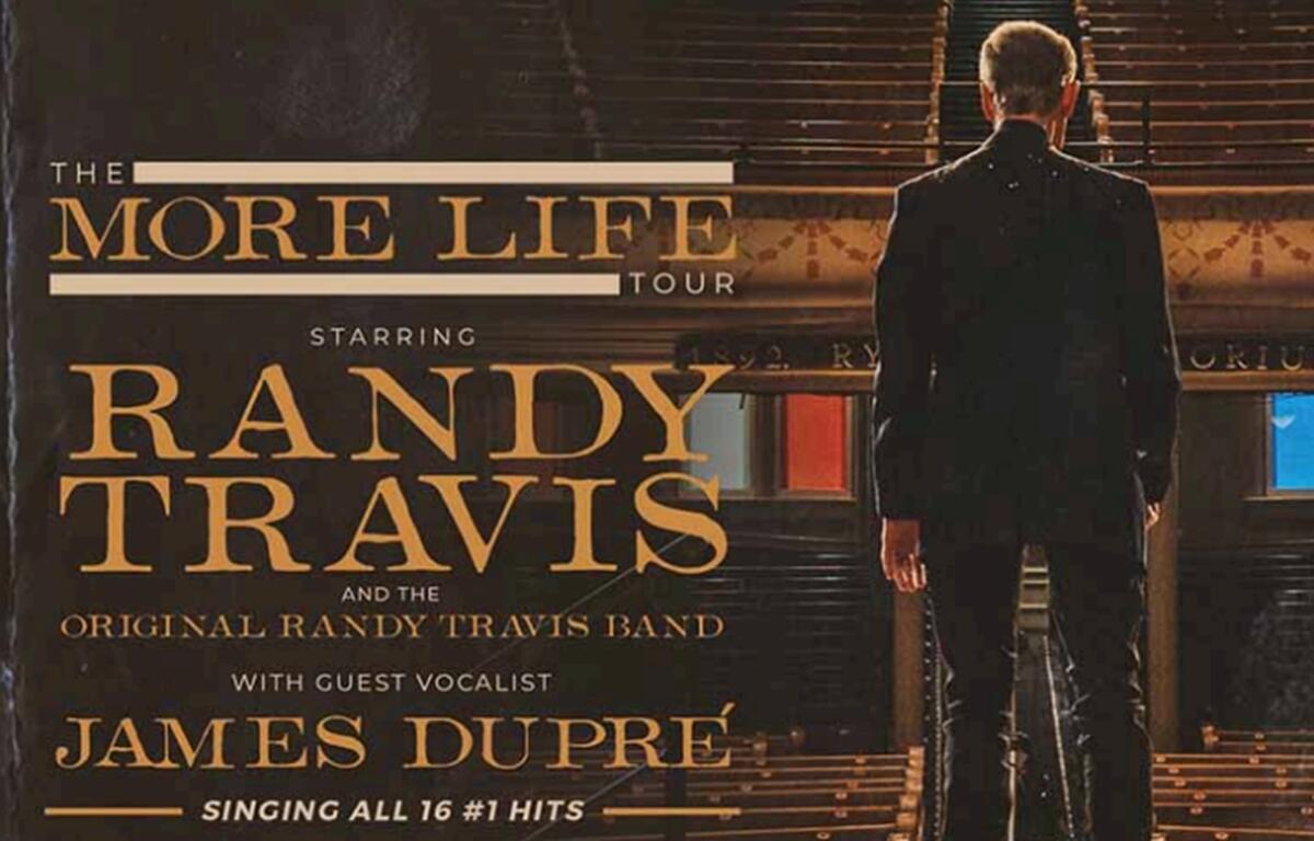 Randy Travis reunites with his long-time band for the More Life Tour, featuring James Dupré performing iconic hits like "Forever and Ever, Amen."