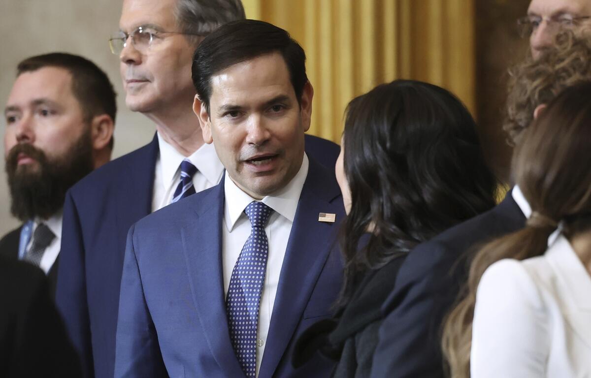 Sen. Marco Rubio, R-Fla., a nominee for Secretary of State, attends the 60th Presidential Inauguration in the Rotunda of the U.S. Capitol in Washington, Monday, Jan. 20, 2025.