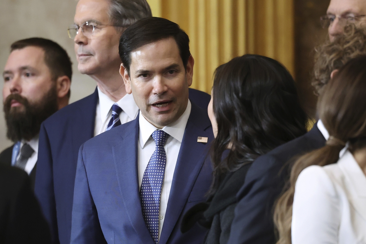 Sen. Marco Rubio, R-Fla., a nominee for Secretary of State, attends the 60th Presidential Inauguration in the Rotunda of the U.S. Capitol in Washington, Monday, Jan. 20, 2025.