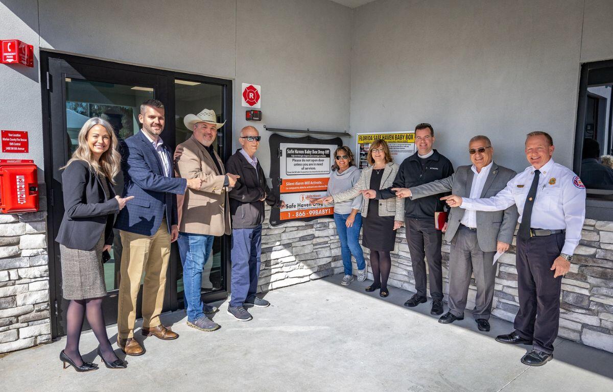 Prominent figures in Marion County came together at Marion County Fire Rescue's newest station, EMS Central, to honor the installation of the Safe Haven Baby Box.