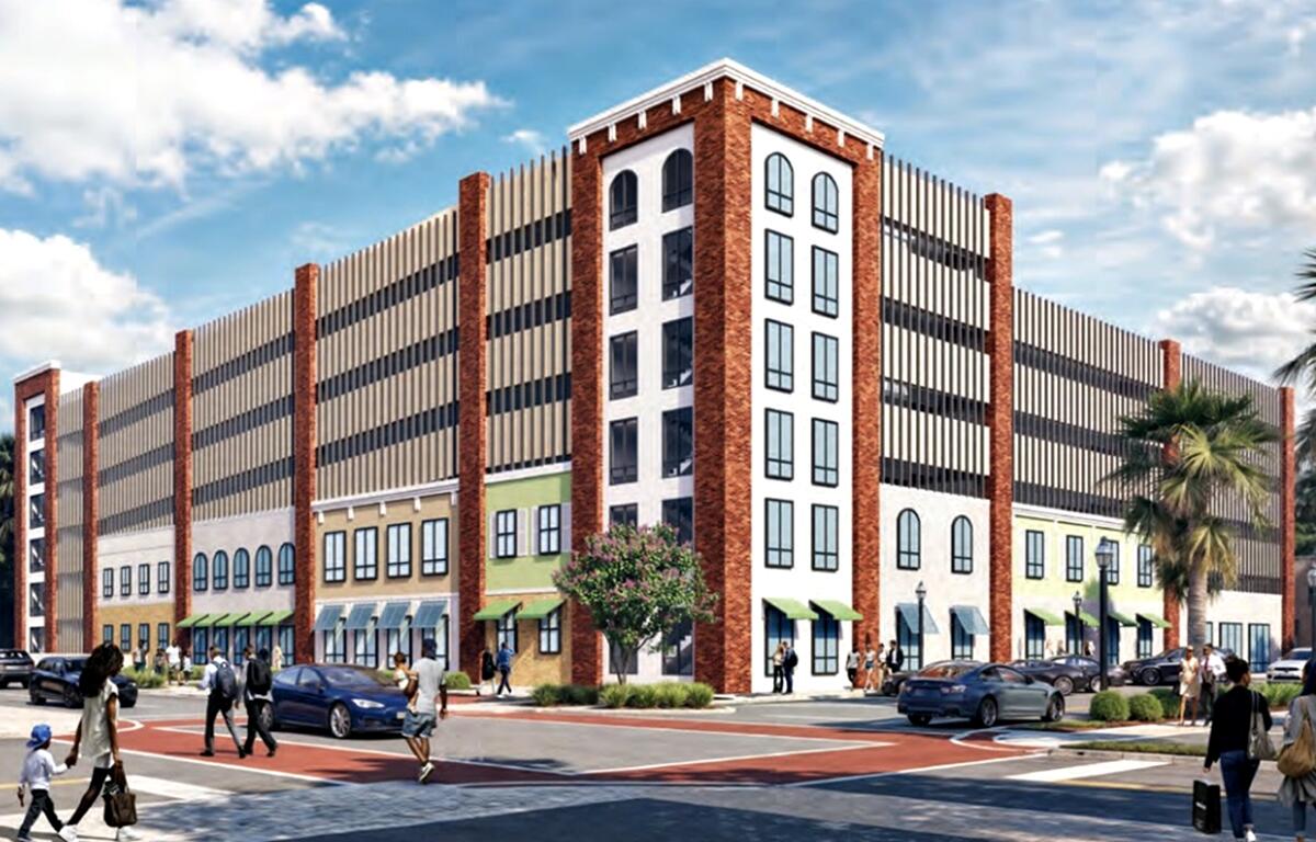 An artist's rendering of Parking Garage #2 showcases the planned design and layout, highlighting its integration into downtown Ocala’s aesthetic and functionality.