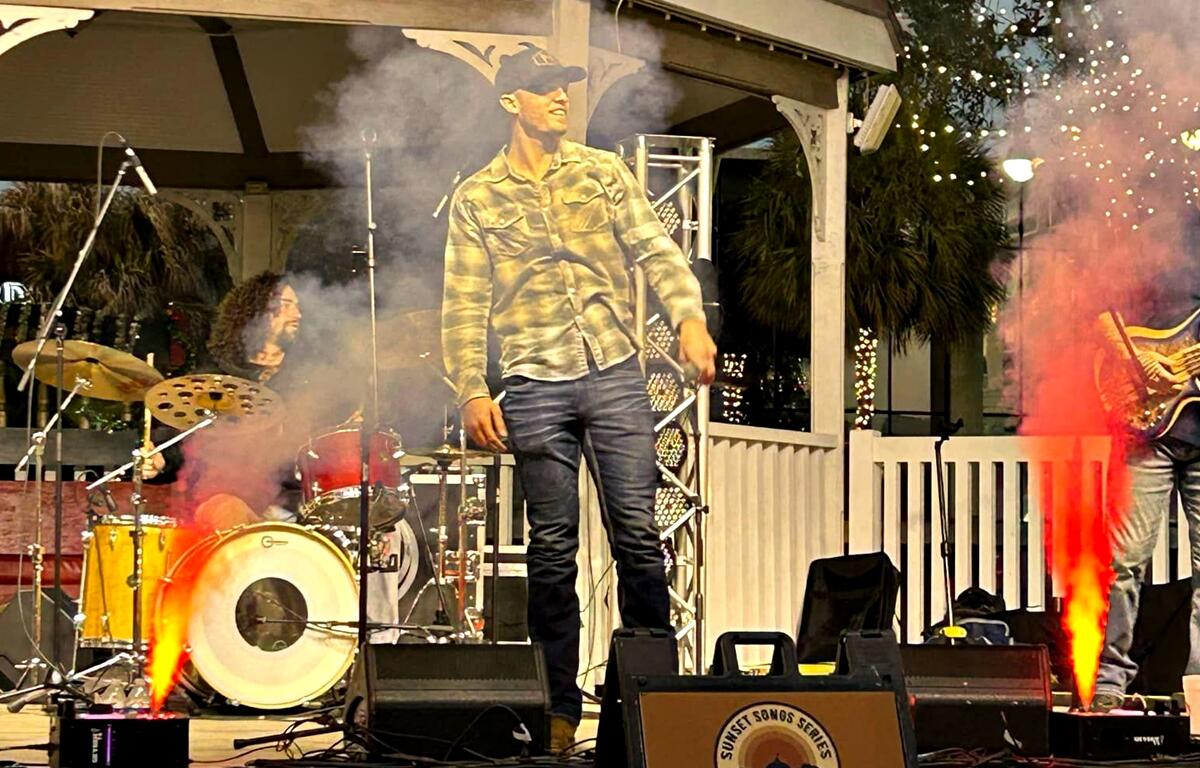 Noah Hunton performed at the Sunset Songs Series concert on Wednesday, Jan. 8, 2025, in Downtown Ocala.