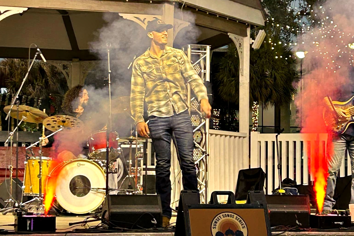 Noah Hunton performed at the Sunset Songs Series concert on Wednesday, Jan. 8, 2025, in Downtown Ocala.