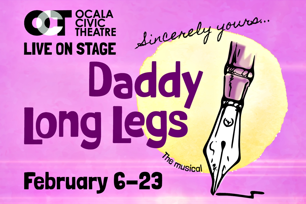 Megan Taylor as Jerusha Abbott and James R. Taylor III as Jervis Pendleton bring wit, charm, and heartfelt emotion to the stage in Daddy Long Legs, live at Ocala Civic Theatre from February 6-23.
