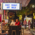 Despite the chilly weather, visitors and artists flocked to downtown Ocala for the First Friday Art Walk, enjoying drinks at the Marion Theatre.