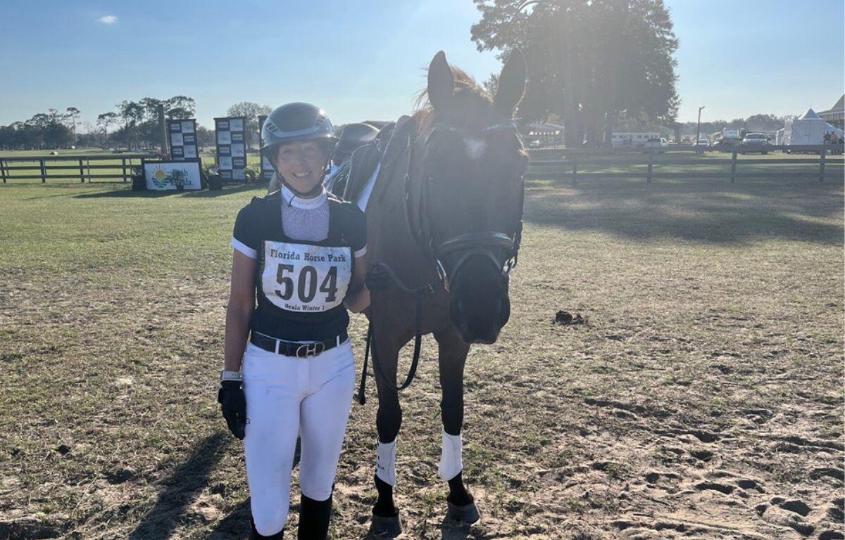 Kathleen Carrara and her 12-year-old Irish Sport Horse, Allu Jewel, compete in the Ocala I Winter Horse Trials at the Florida Horse Park on Feb. 8, 2025. The event, held Feb. 6-9, featured three phases of competition, including dressage, cross-country, and stadium jumping.