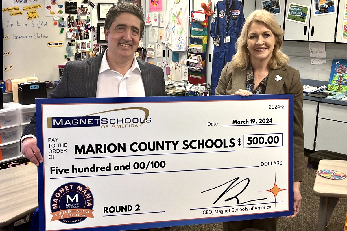Marion County Public Schools Superintendent Dr. Diane Gullett (R) is competing in the Magnet Schools of America National Superintendent of the Year contest, with MCPS facing Seminole County Public Schools in the first round.