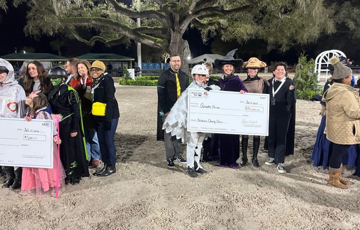 Team Harry Potter celebrates after winning the United Way of Marion County’s inaugural Children’s Charity Classic at HITS Post Time Farm, earning $30,000 for Arnette House.