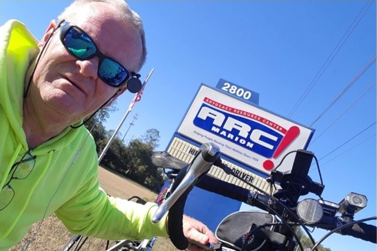 Robert Howie, a retired Marion County Sheriff’s Office deputy, prepares for his 1,000-mile cycling journey from Ocala to Key West and back in support of The Arc Marion. The ride, scheduled for Feb. 17-28, aims to raise funds and awareness for individuals with developmental disabilities.