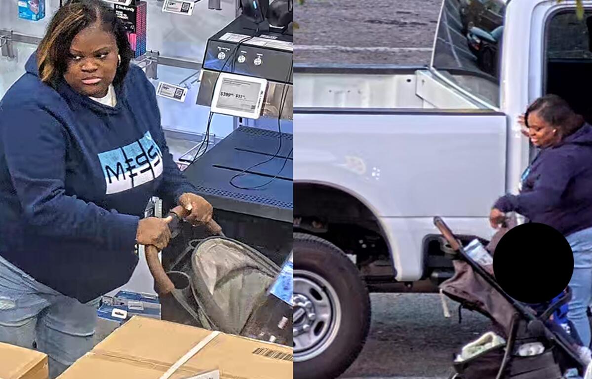 The Ocala Police Department is seeking the public’s help in identifying a woman captured on surveillance footage at Best Buy on Jan. 27. Police say she concealed approximately $800 worth of merchandise in a stroller with a child before leaving the store without paying.