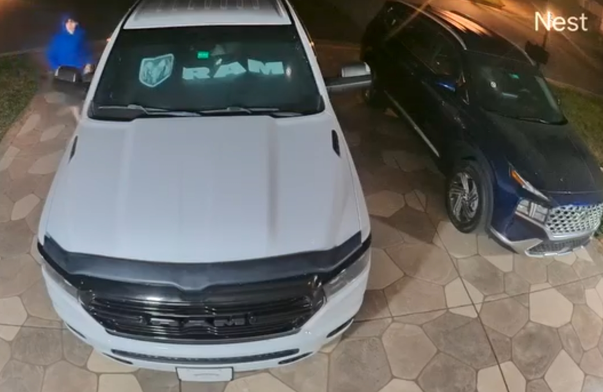 One of the two individuals is seen walking around a car in the 9000 block of SE 120th Loop on February 14th. The Marion County Sheriff's Office is asking for public help identifying the suspects involved in recent vehicle break-ins.