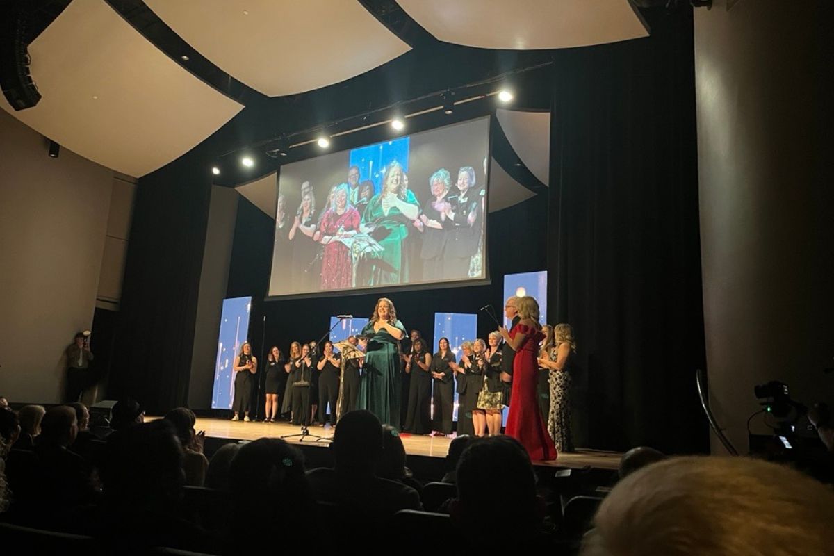 Sarah Jacobs, a ninth and tenth-grade English teacher at West Port High School, was selected as the Marion County Teacher of the Year at the 35th Annual Golden Apple Gala at the Reilly Center for the Arts on Feb. 1, 2025.