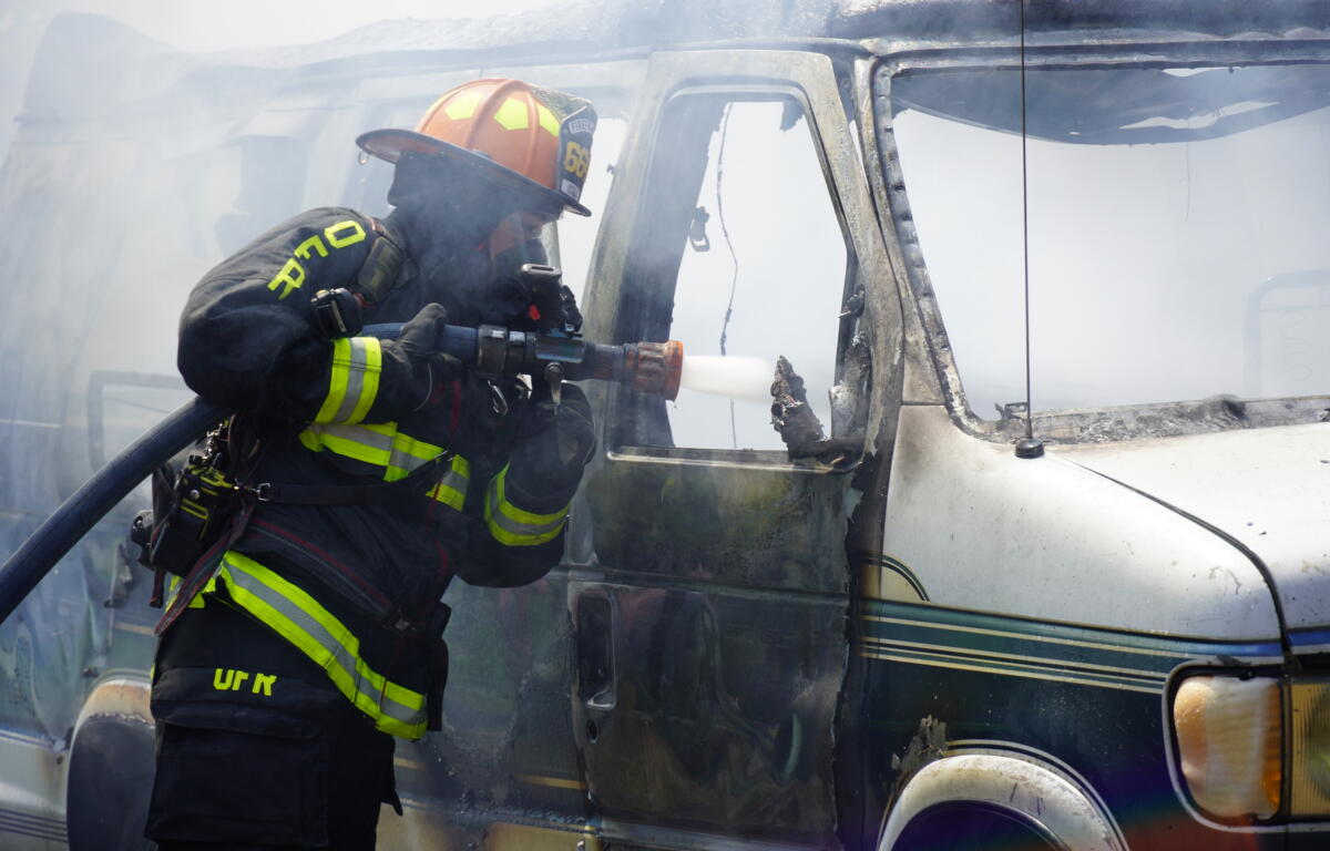 Van catches fire next to RV off of NW 9th St.