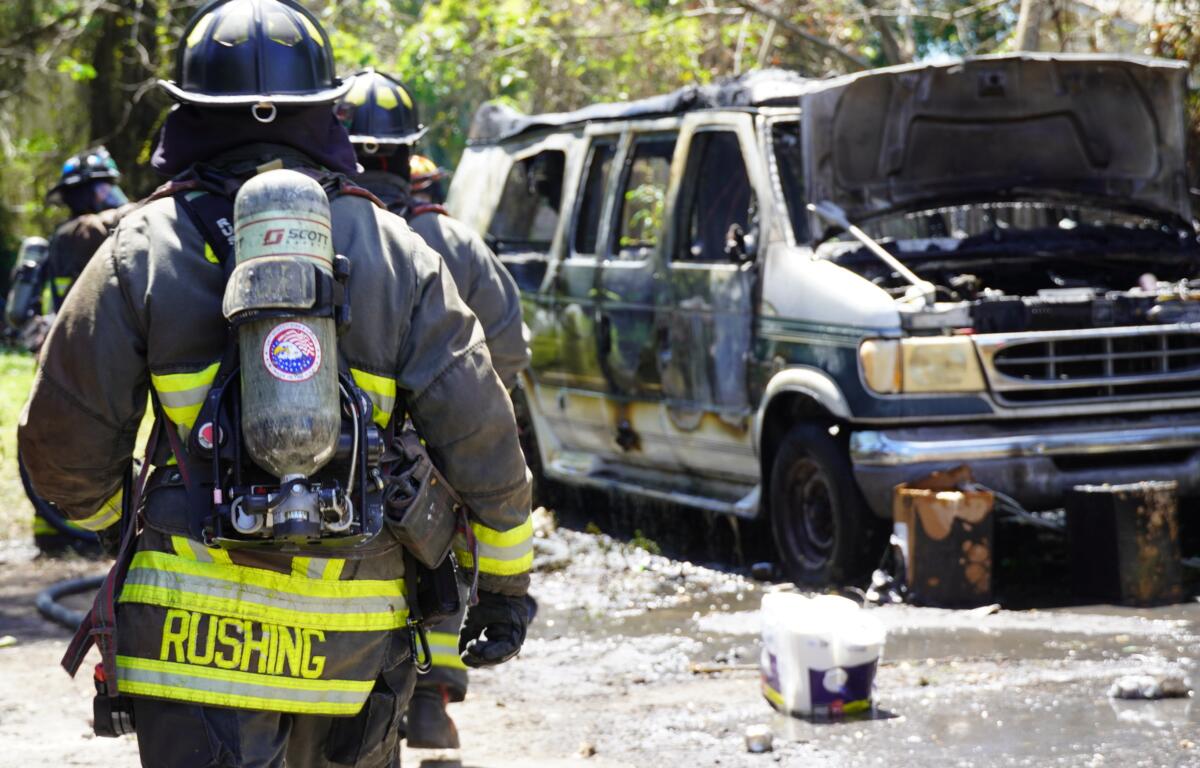 Van catches fire next to RV off of NW 9th St.