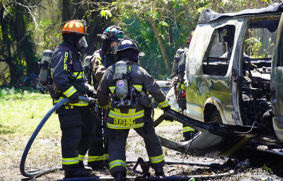Van catches fire next to RV off of NW 9th St.