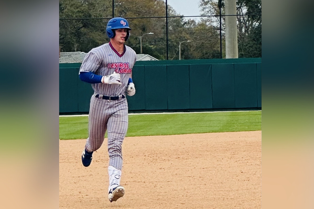 Brett House rounds the bases after hitting a solo home run in CF’s 8-4 victory over St. Petersburg College on Saturday in Clearwater.