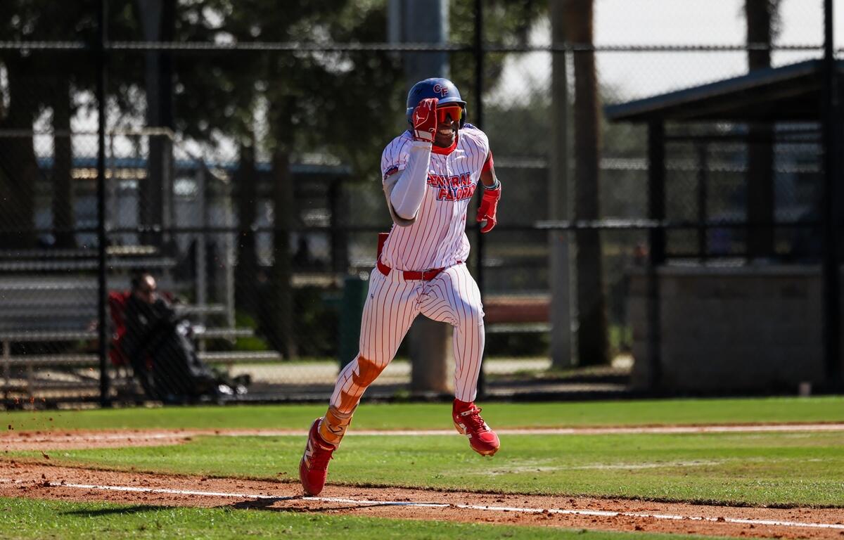 A sprint out of the batter's box. Patriots took a 9-7 win to split the doubleheader.