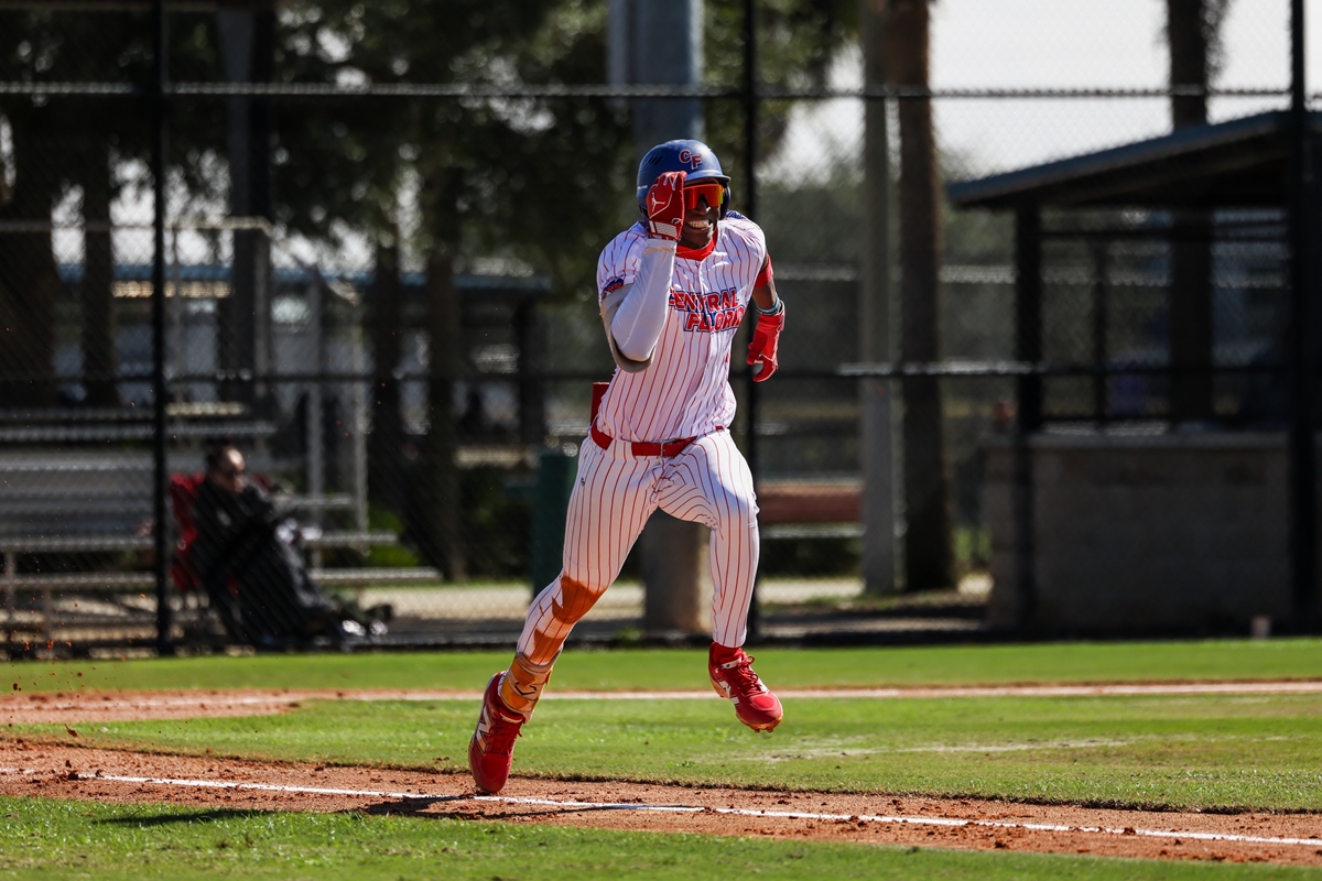 A sprint out of the batter's box. Patriots took a 9-7 win to split the doubleheader.