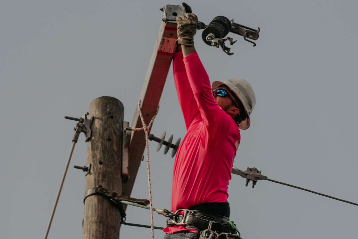 Corey Sill competing at the Florida Lineman's Rodeo.
