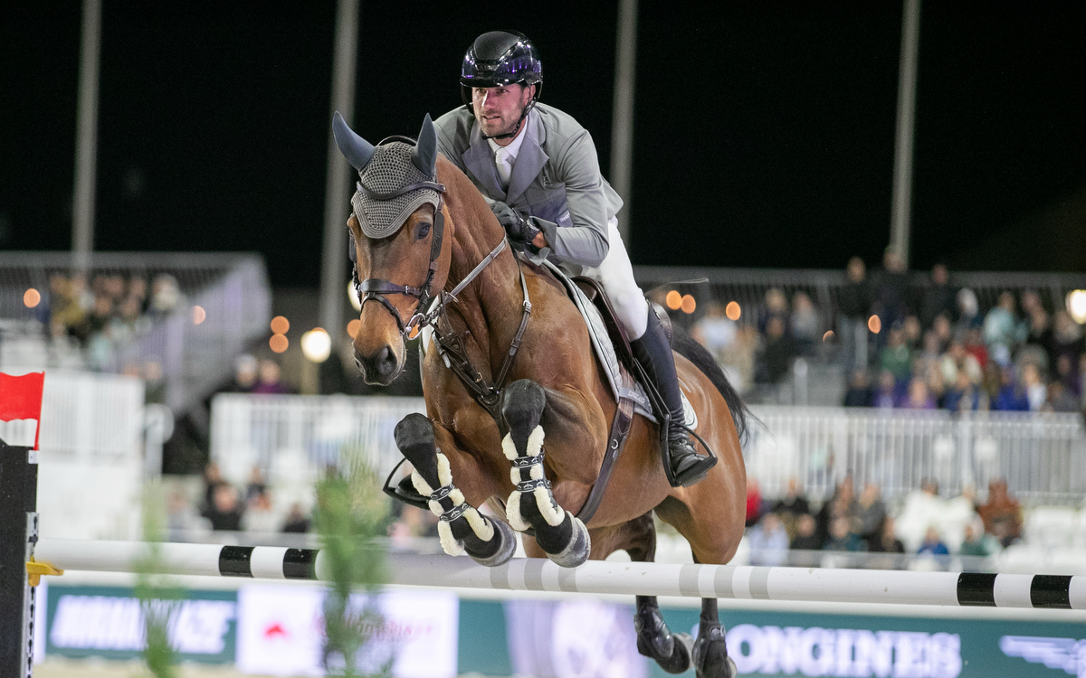 Christian Kukuk jumps during the Longines League of Nations Lugano Grand Prix at World Equestrian Center in Ocala, FL on Thursday, March 20, 2025.