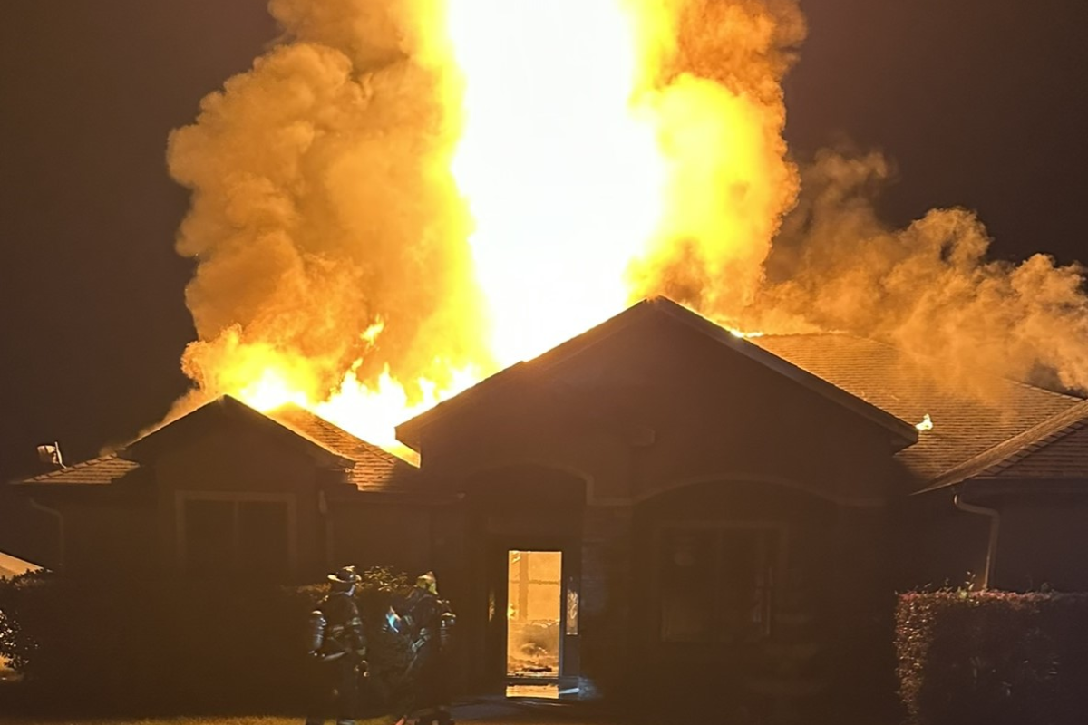 Pictures show the ferocity of the house fire.
