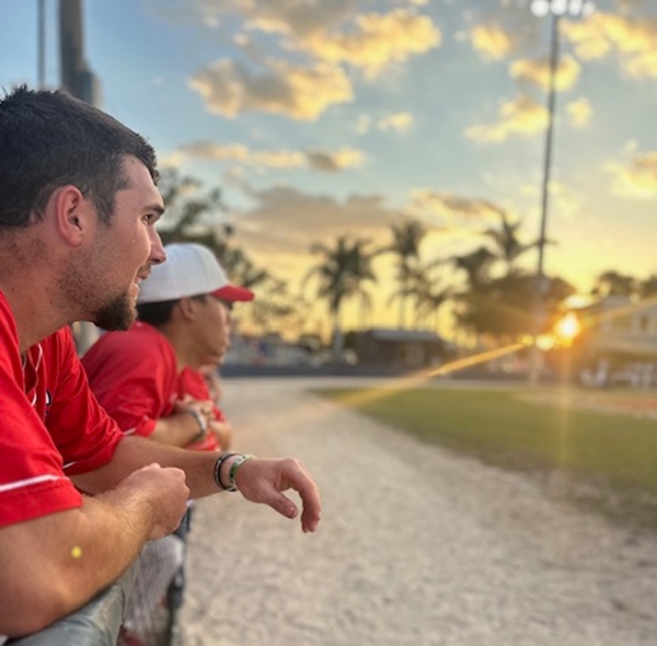 Miles Curley watches the game.