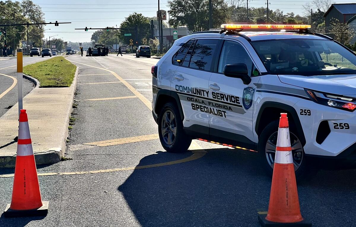 A two-vehicle crash is causing a temporary blockage on all eastbound lanes at NW 10th St.