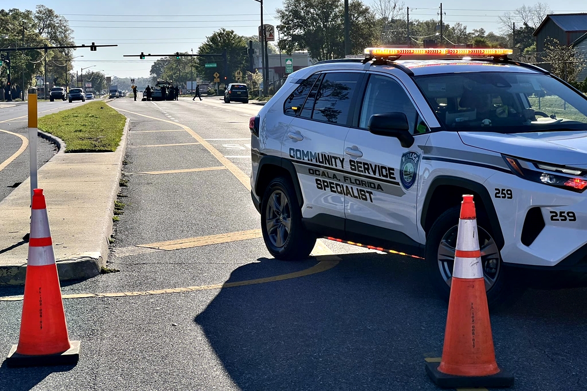 A two-vehicle crash is causing a temporary blockage on all eastbound lanes at NW 10th St.