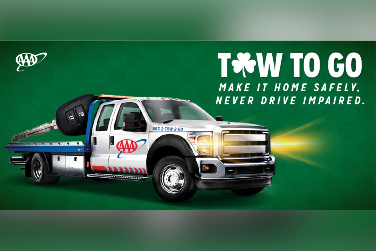 AAA activates "Tow to Go" for St. Patrick’s Day weekend, offering free rides to prevent impaired driving. (AAA photo)