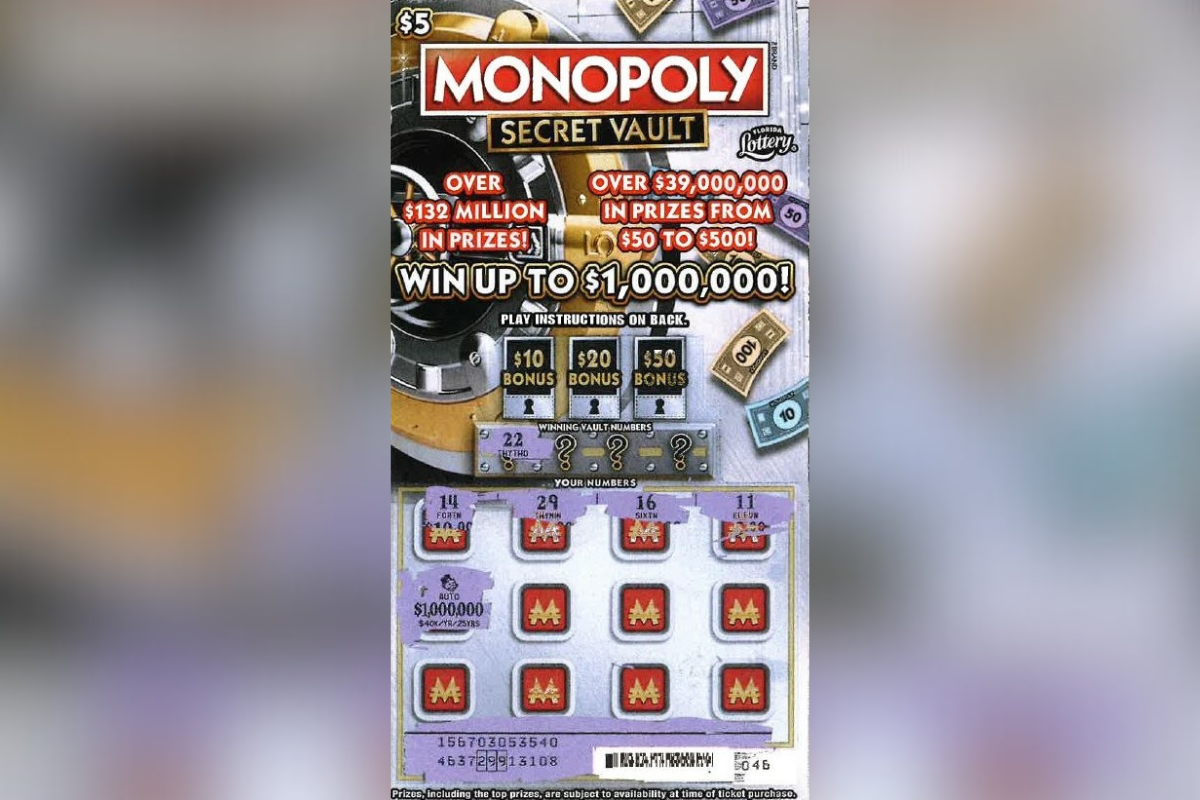 57-year-old Sarah Mallory's winning ticket.