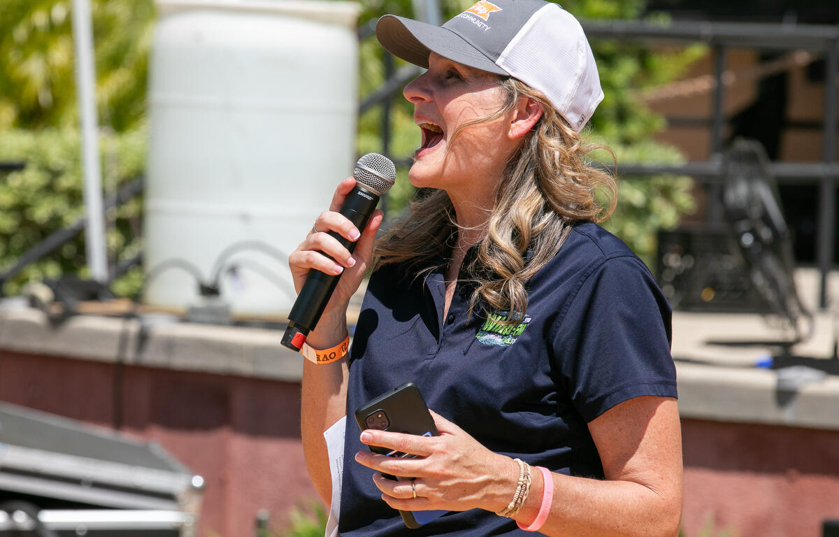 Hunter from Wind-FM introduces a band during the 11th Annual Brick City Beer and Wine Festival at Citizen Circle in Ocala, FL on Saturday, April 19, 2025. Courtesy: Alan Youngblood/352today